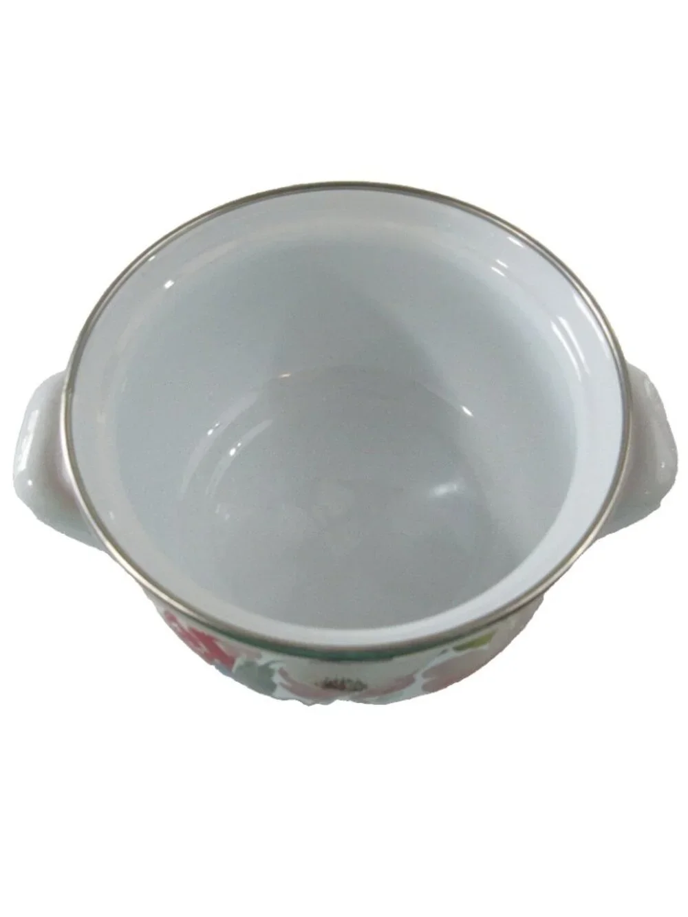 Crofton Casserole Pot Dutch Oven 1 Qt. Floral Enamelware Double Handle With Lid